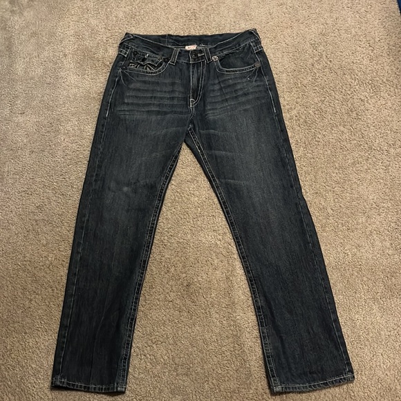 TRUE RELIGION RAINBOW BILLY FLAP POCKET Men’s Denim Blue Jeans Size 34 - Picture 5 of 6